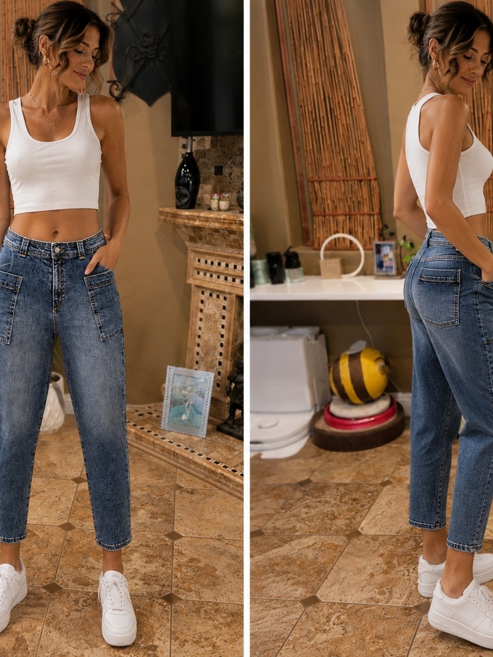 Men's Blue Denim Utility Jeans